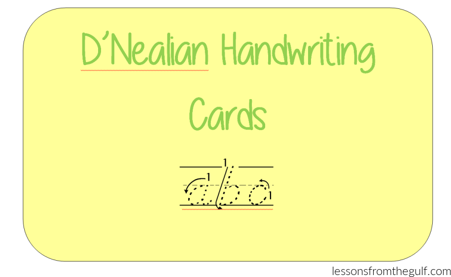 D-Nealian Handwriting Cards-Color-bn