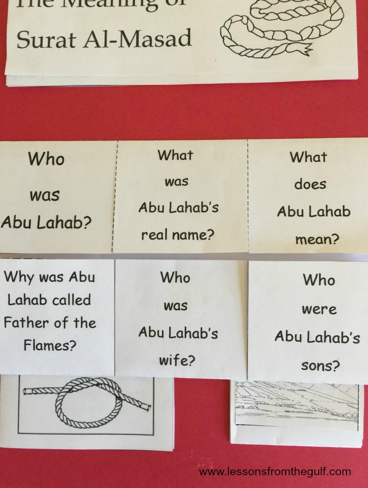 Surat Al Masad Lapbook Lessons From The Gulf