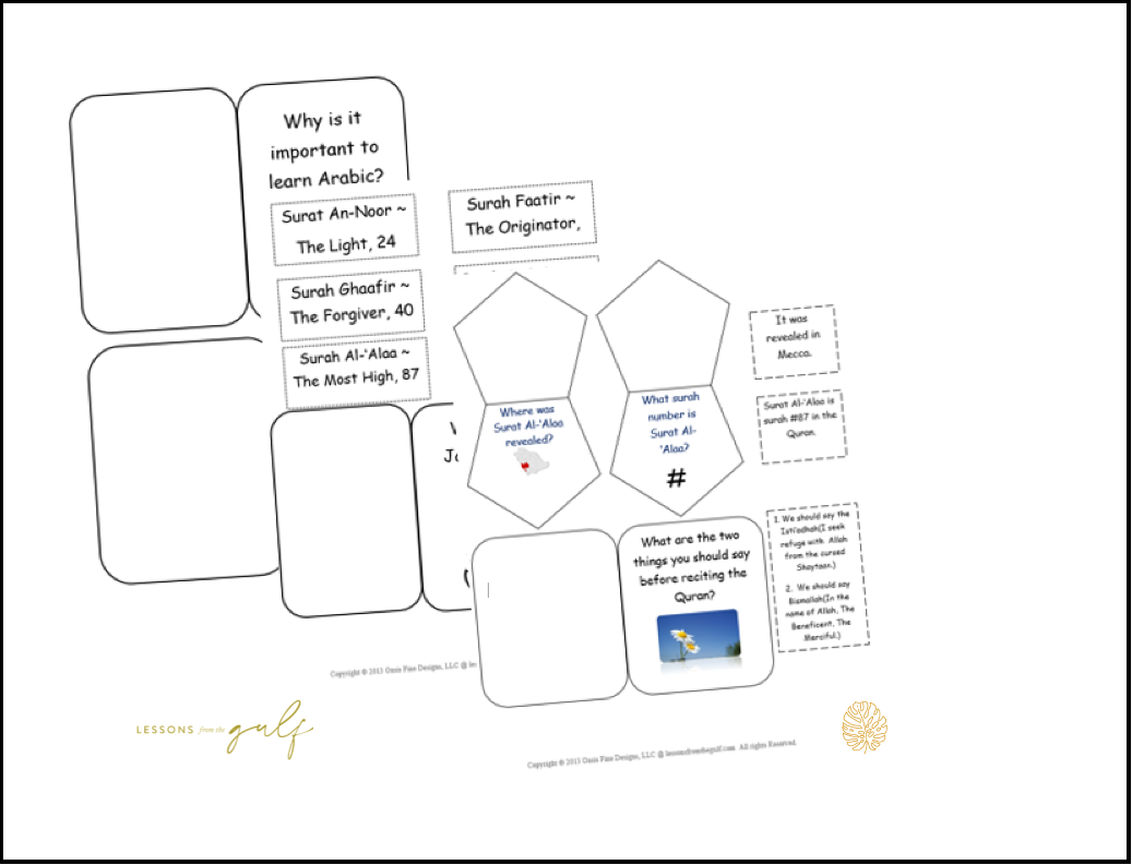 Surat Al-A'laa Lapbook - Lessons from the Gulf